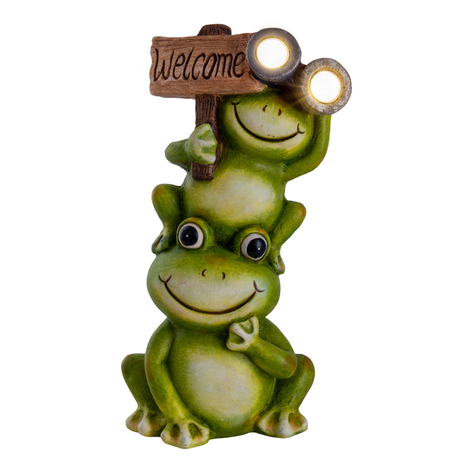 LED-Solar-Outdoorleuchte FROSCH - grün - 45 cm hoch