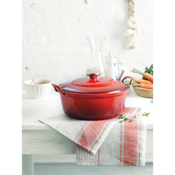 Cocotte fonte rond Plume 28 cm 3,9 L rouge Le Creuset