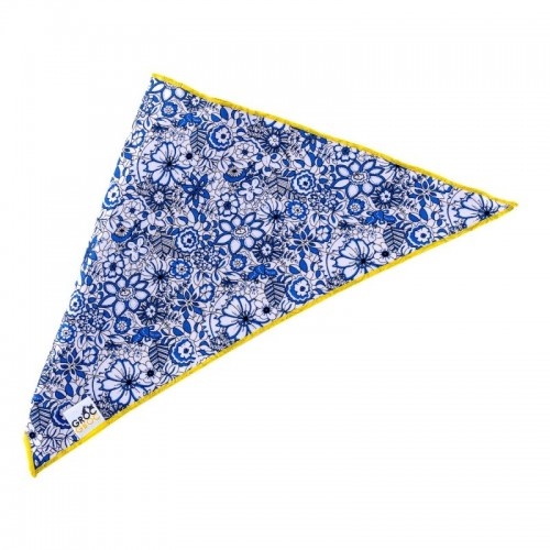 Bandana azul com estampa floral para cachorro
