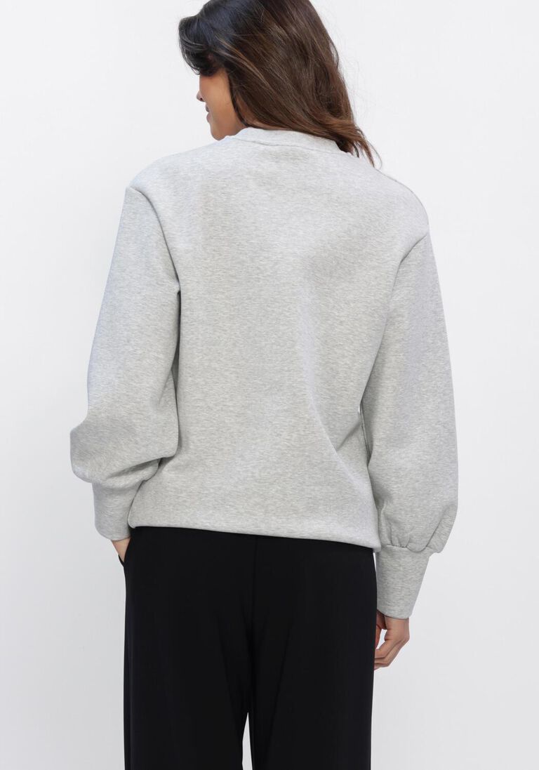 lichtgrijze house of gravity sweater puff sleeve sweater