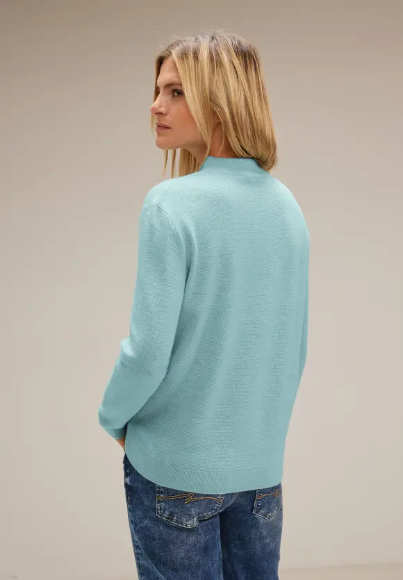 Strickpullover mit Struktur - iced mint melange
