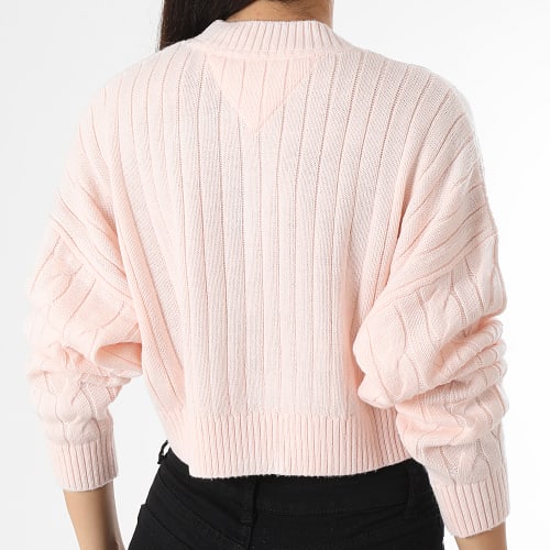 Pull Crop Femme Boxy Center Flag 4261 Rose Clair