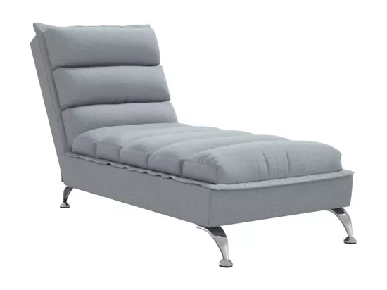 Prolenta Premium - Chaise longue avec coussins gris clair tissu