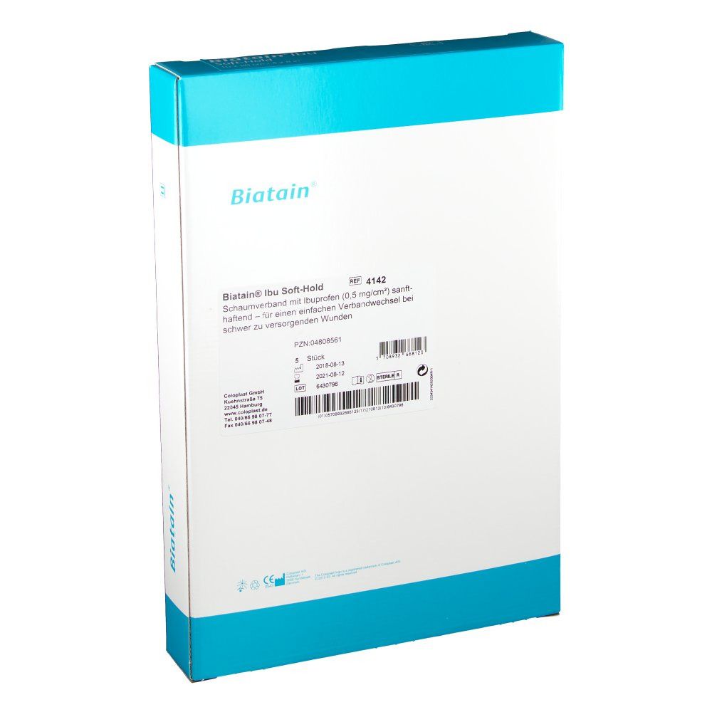 BIATAIN® Ibu Schaumverband mit Ibuprofen sanft-haftend 10 x 20 cm