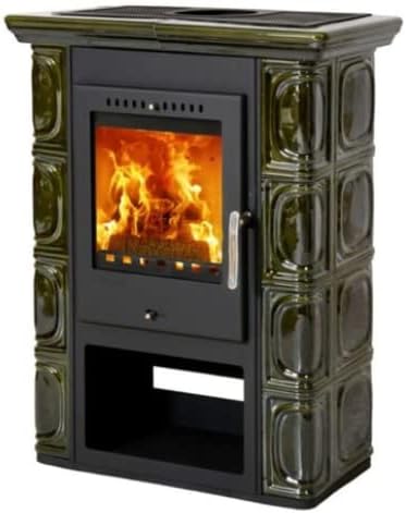 Kachelofen | Borgholm | 7 kW | Keramik Olivgrün