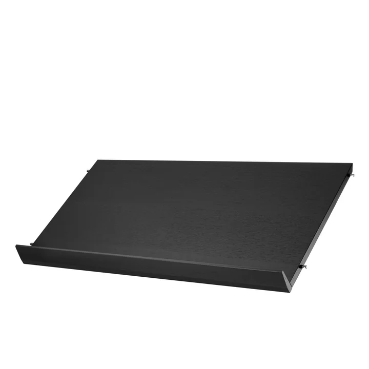 String - Magazin-Ablage, 78 x 30 cm, Esche schwarz gebeizt