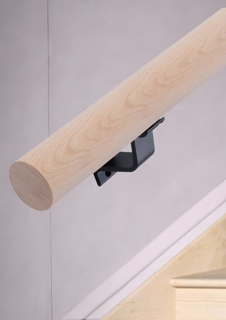 HANDYSTAIRS Houten Leuning – Ronde Leuning Ø 38 mm – Beukenhout – 270 cm – Rechte Uiteinden
