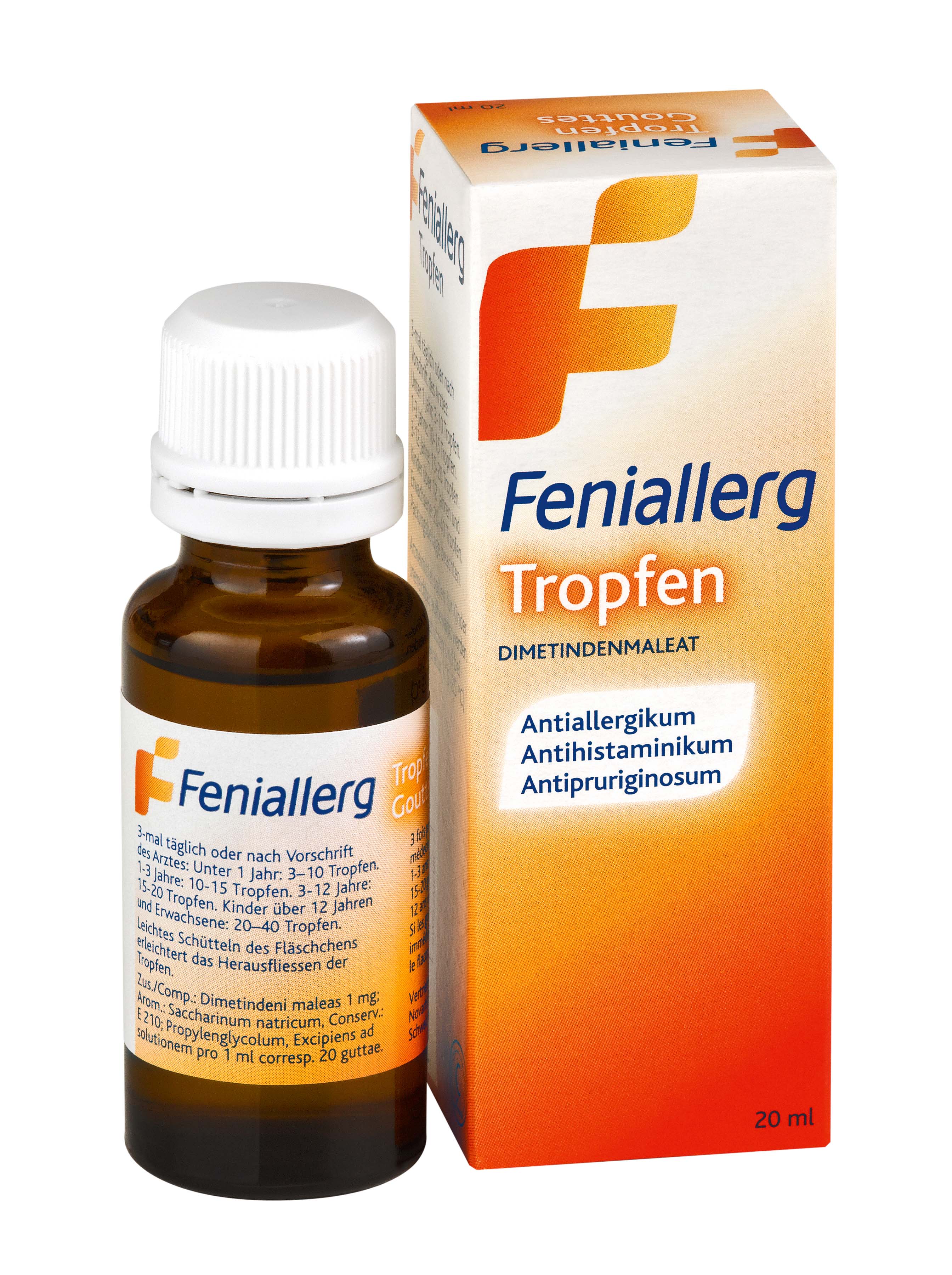 Feniallerg Tropfen 1 mg/ml Fl 20 ml<br>20 ml, Flasche, Tropfen zum Einnehmen, Flüssigkeit