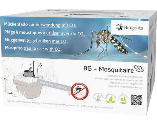 Biogents Mosquitaire CO2 elektrische muggenval met lokstof en extra CO2-aansluitmogelijkheid, ook effectief tegen tijgermuggen