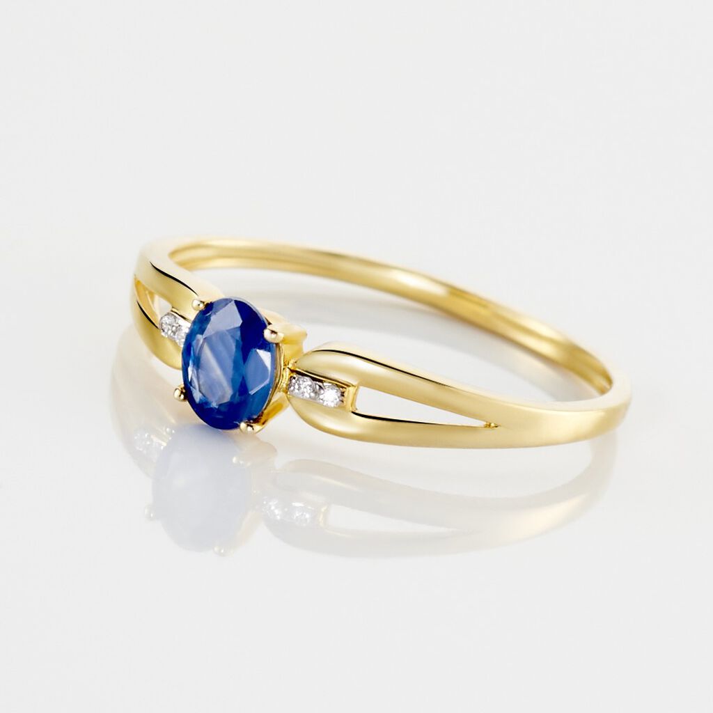 Bague Or Jaune Ebrard Saphir Diamants