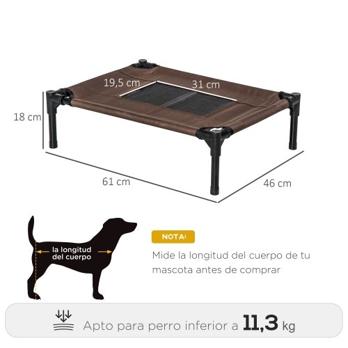 Cama elevada marrom para cães PawHut