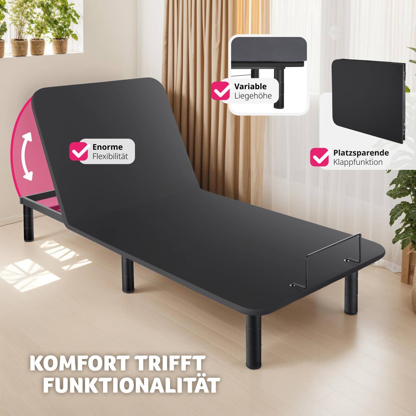 Bettgestell mit elektrisch verstellbarem Lattenrost Easy Flex