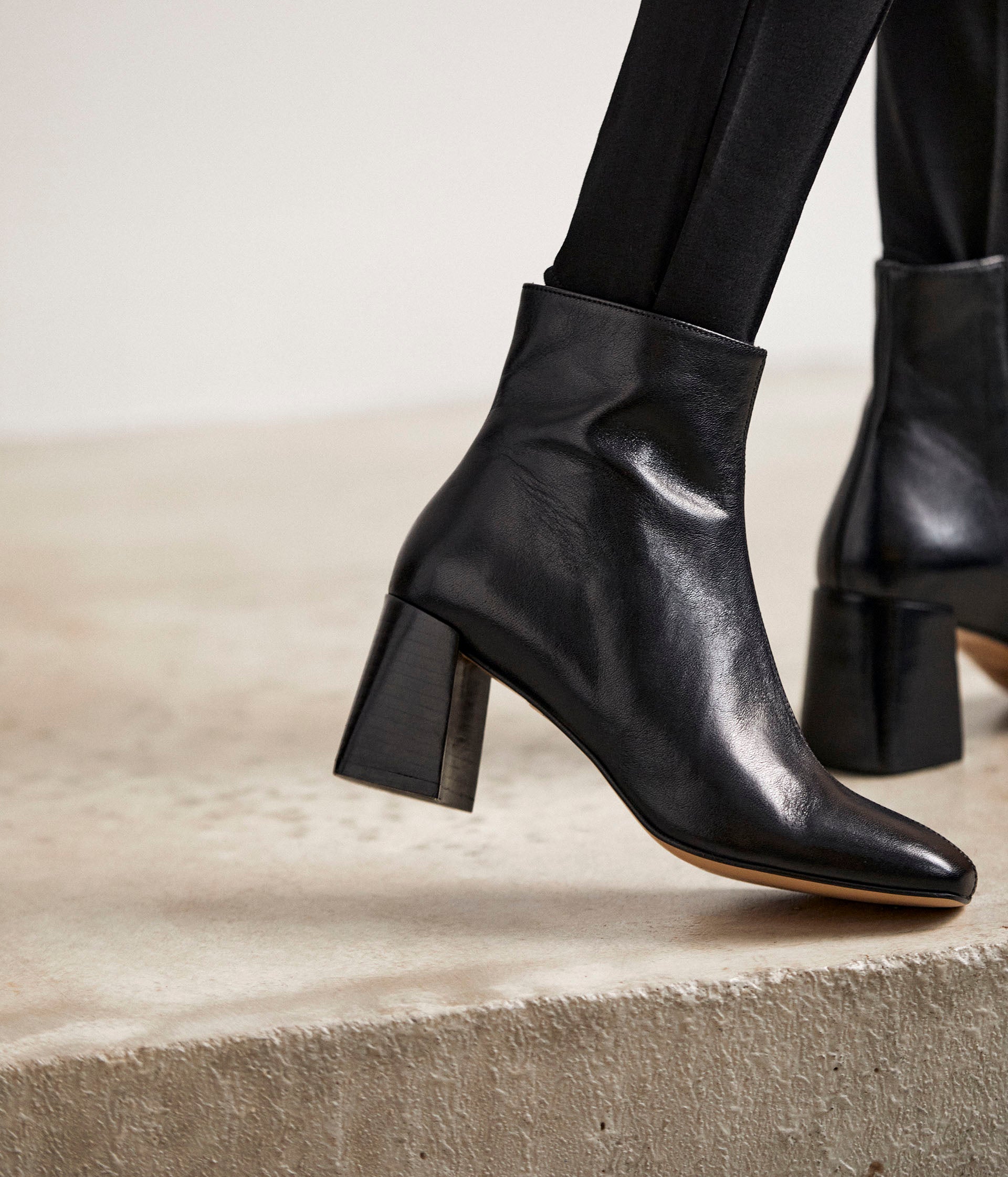 Boots cuir noir Célestine