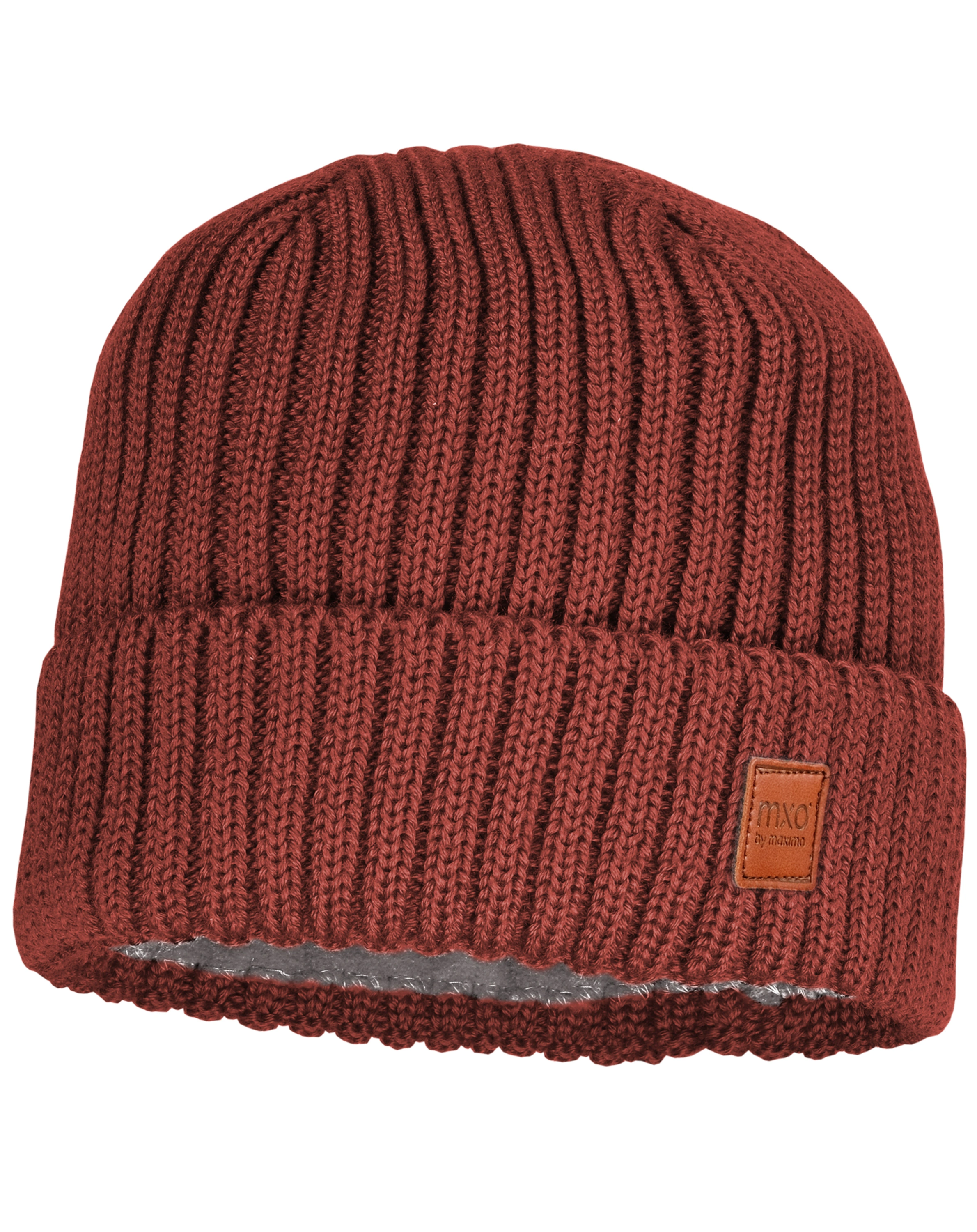 Strick-Mütze JAMIE aus Wolle in rosewood