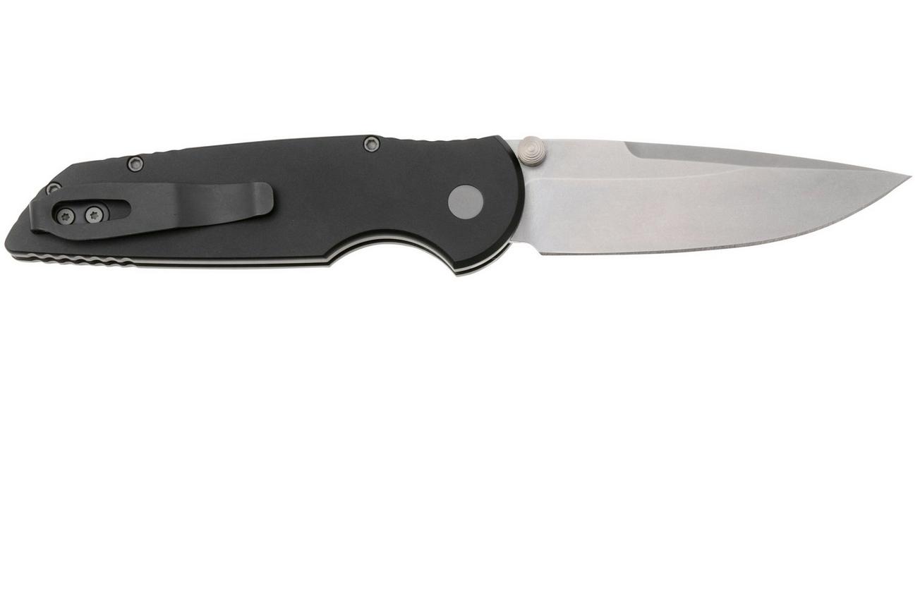 Pro-Tech TR-3 Integrity INT101, Stonewashed S35VN, Solid Black Manual Aluminum, zakmes
