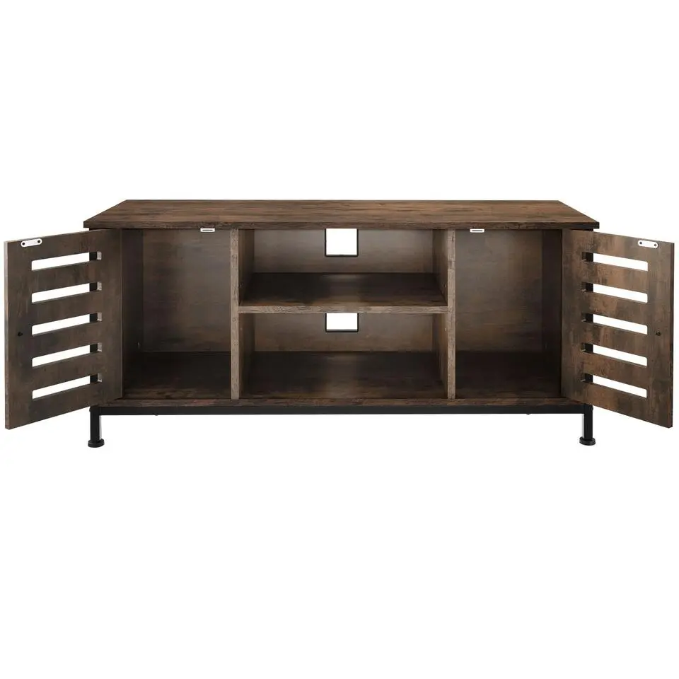 tectake TV-meubel Carlow 110x41,5x50,5cm, Industrieel Hout Donker, Rustiek
