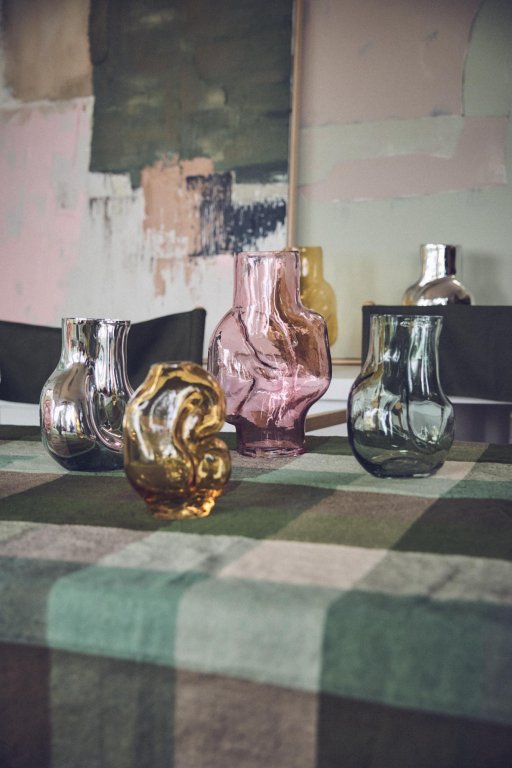 HKliving Gleam Glass vaas h32 Olive