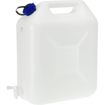 Jerrycan kunststof 20L transparant met kraan