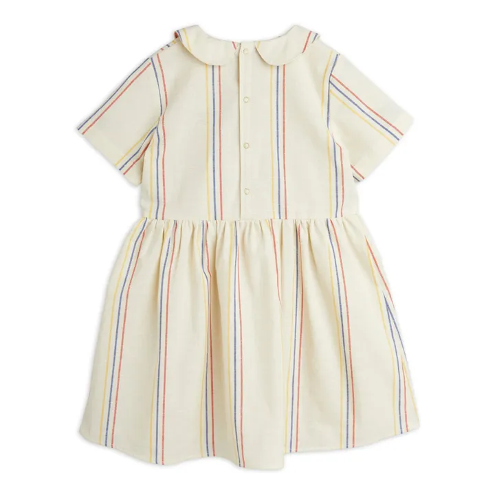 Mini Rodini Robe Rayure Coton Bio | Ecru