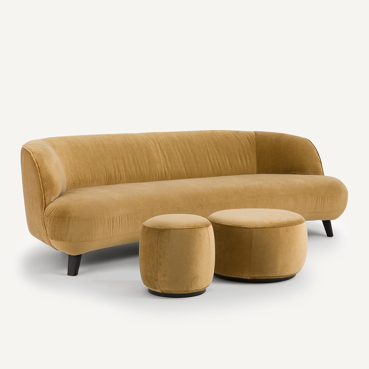 AM.PM<br>Puf XL em linho aveludado, Rosebury