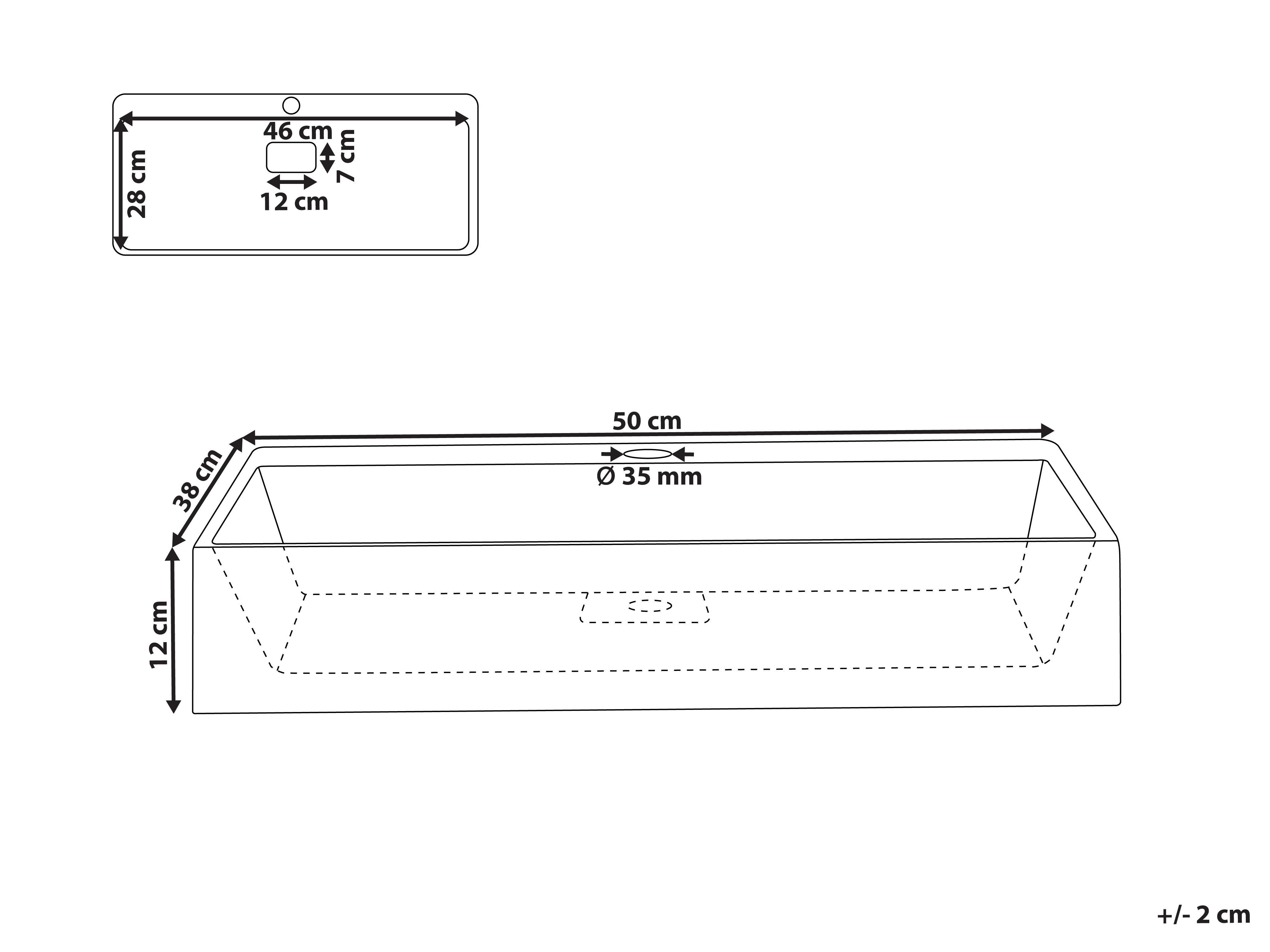 Wandgemonteerde wastafel QUENKO 50 x 38 cm Mineraal gietwerk Zwart
