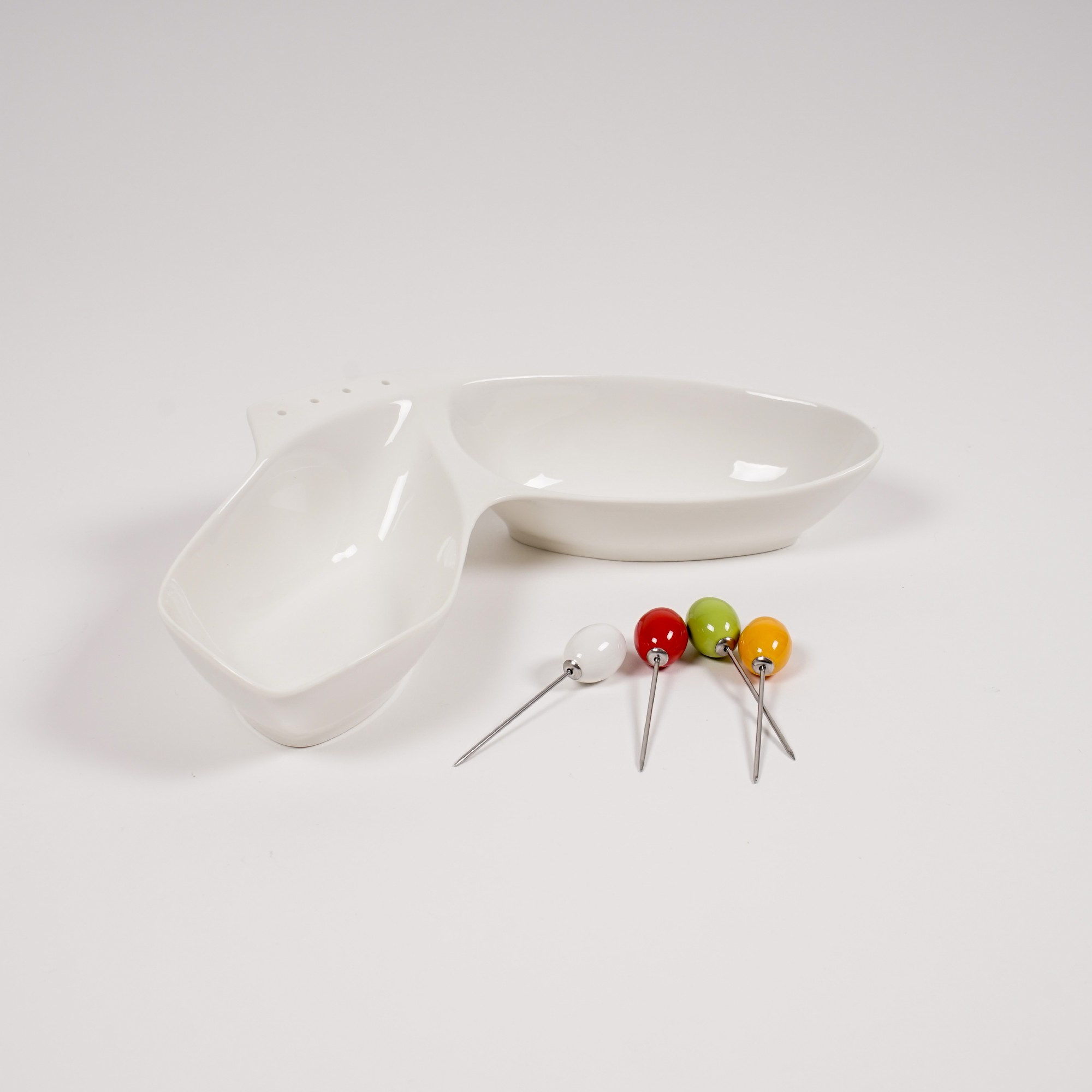Schale 'Doppio', weiß, B 31 cm, L 10 cm, H 6 cm von fischer's lagerhaus