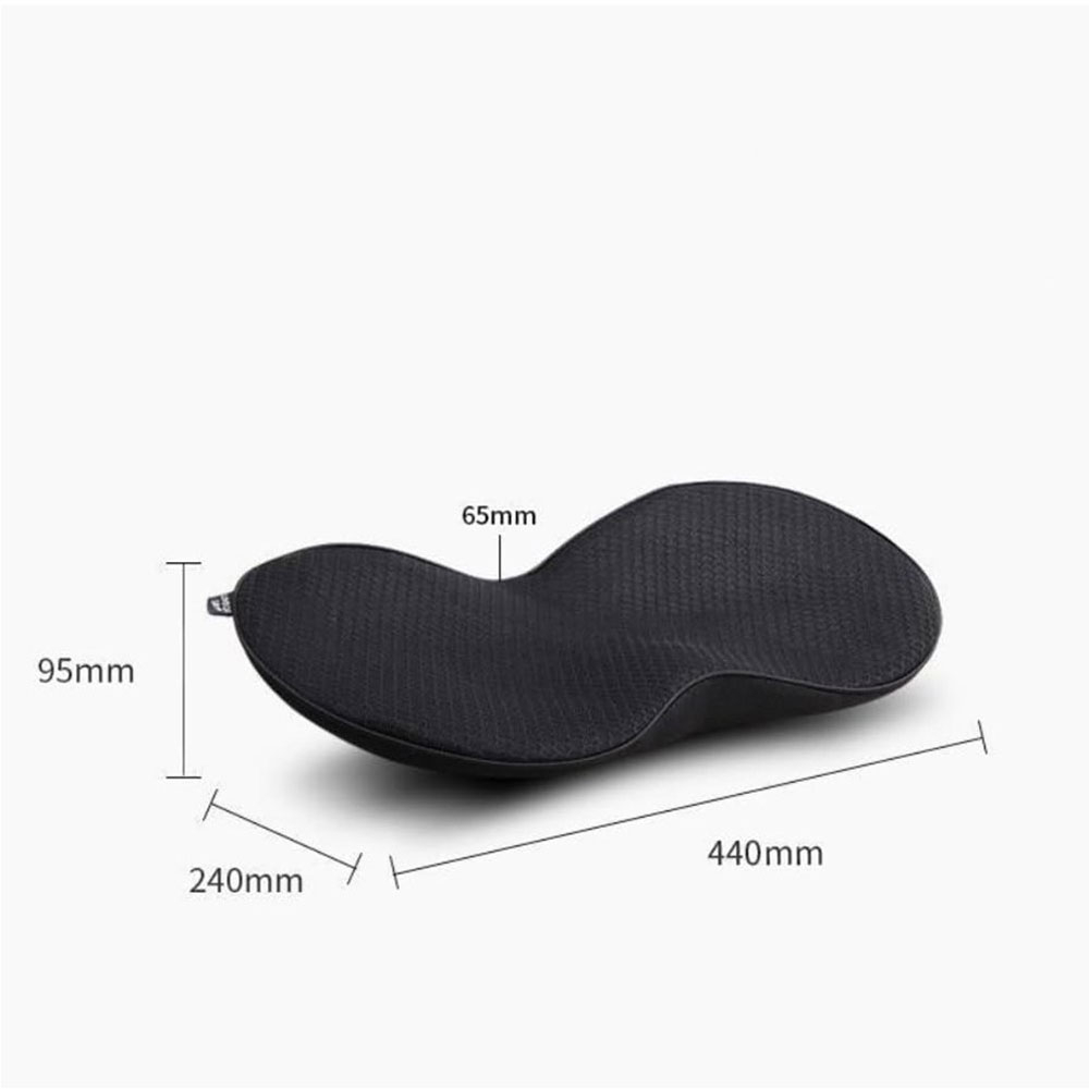 (44x24cm) 2in1 Atmungsaktives Memory Foam Auto Sitzkissen KFZ Polster für Rücken- und Lendenwirbelsäule - Schwarz