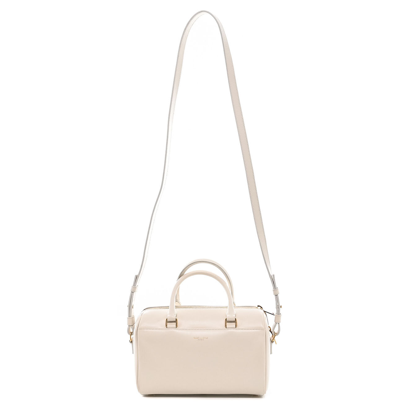 Saint Laurent Sac bandoulière Duffle en Cuir crème - Très bon état - L.22 cm