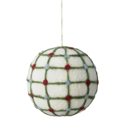 Christbaumkugel Filz bestickt, Globus