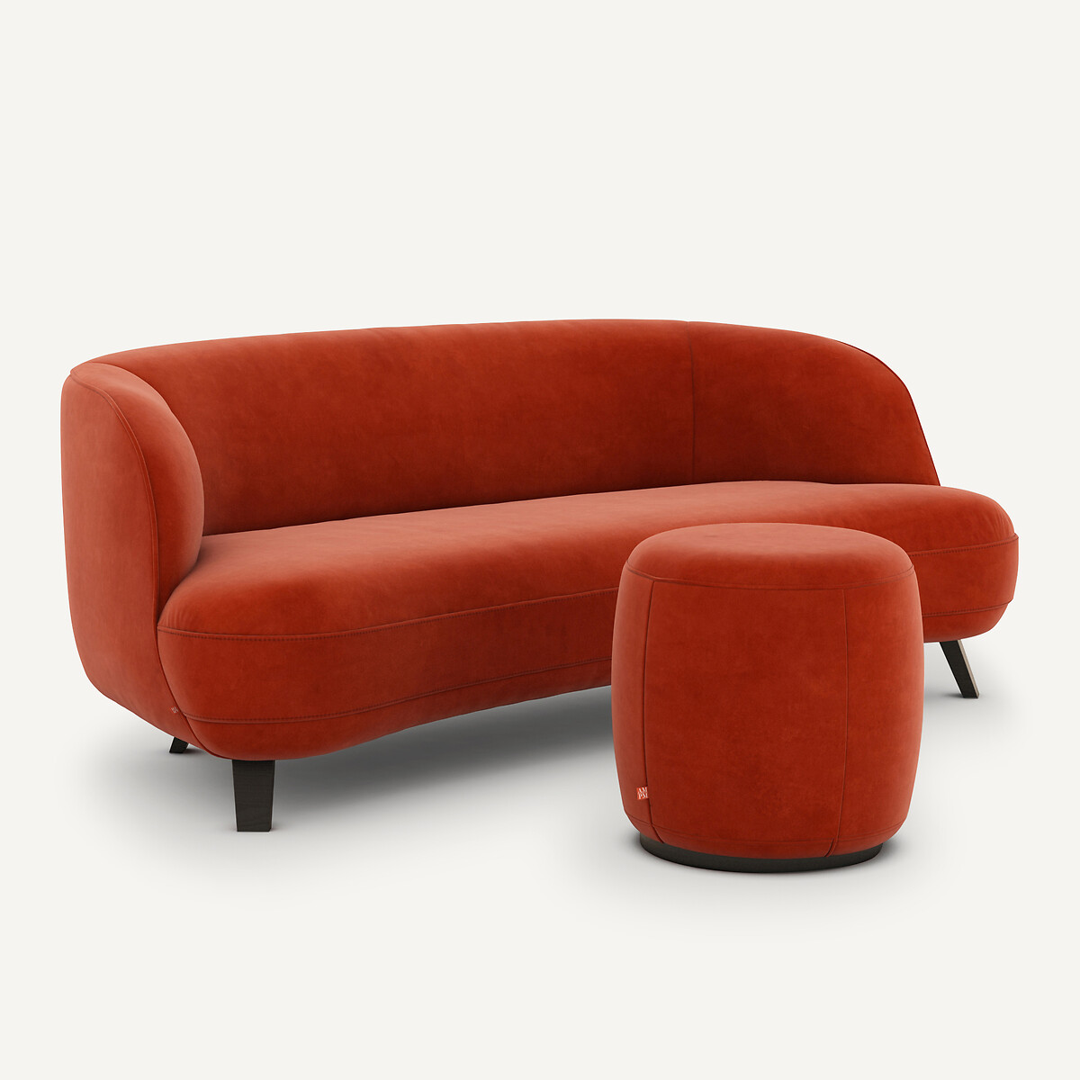 AM.PM<br>Puff em veludo, design Rosebury E.Gallina