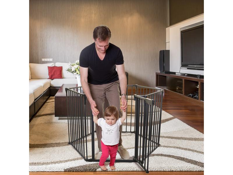 DREAMBABY Laufgitter Royale Converta Charcoal 3-in-1 Metall Laufgitter breite Barriere/Kaminschutz