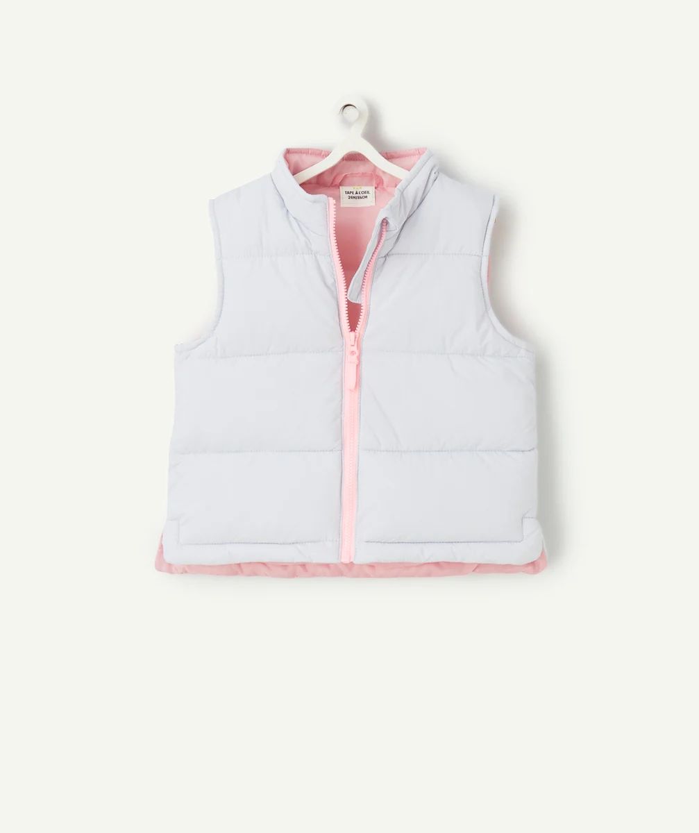 DOUDOUNE SANS MANCHES BÉBÉ FILLE EN REMBOURRAGE RECYCLÉ MAUVE