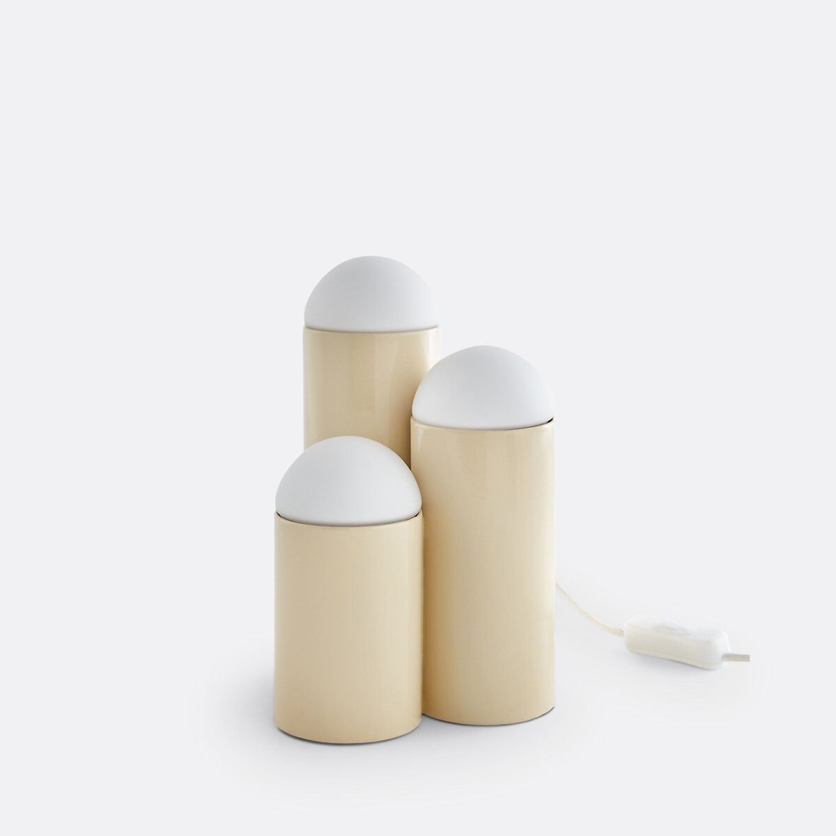 LA REDOUTE INTERIEURS<br>Candeeiro de mesa em ferro e opalina, Quillo