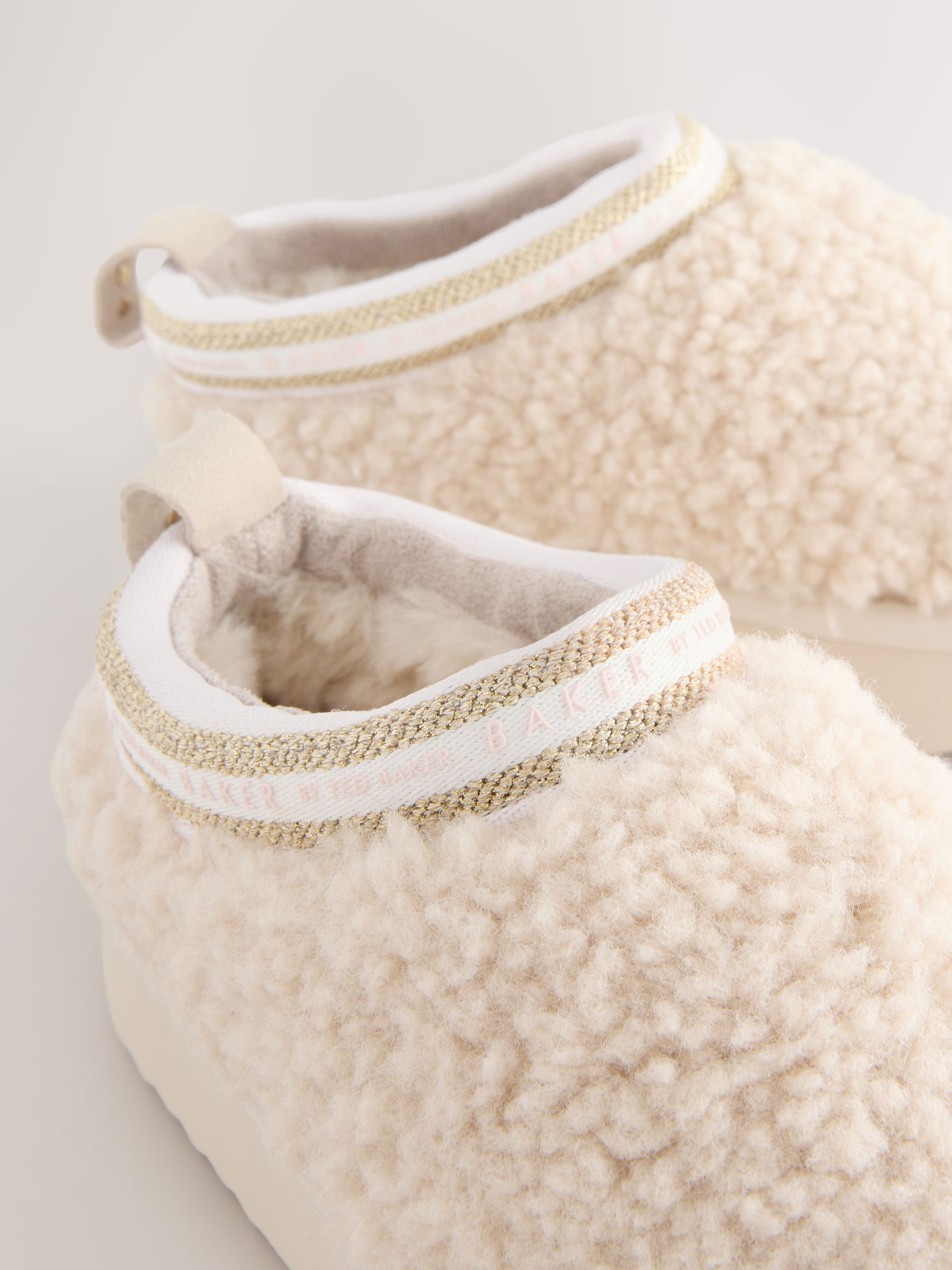 Baker by Ted Baker Cream Borg Cosy Borg Mule Slippers