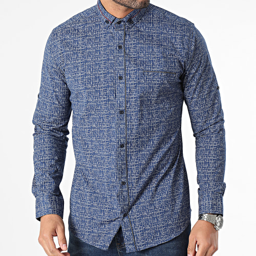 Chemise Manches Longues Bleu Marine