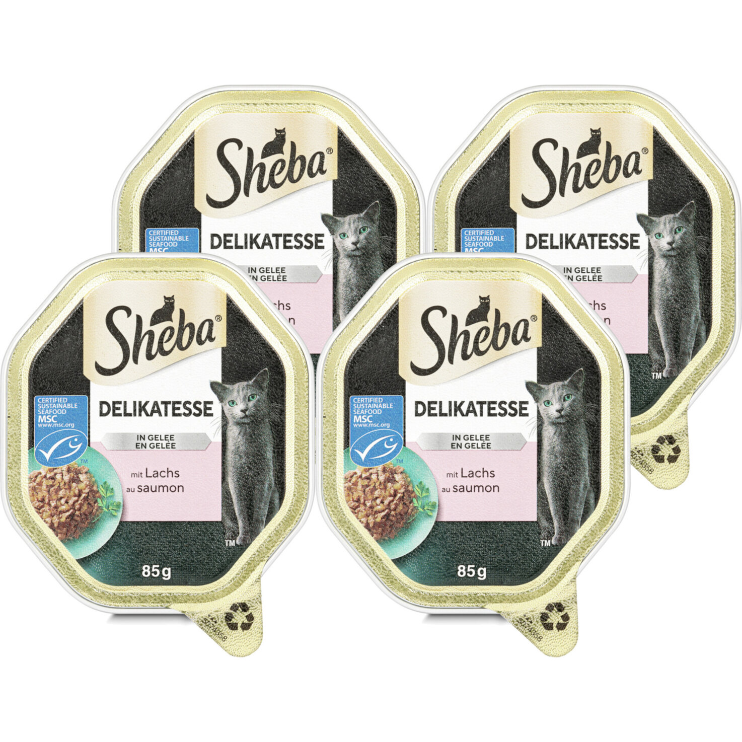 Sheba Delicatesse Katzenfutter in Gelee Lachs MSC 4x 85g