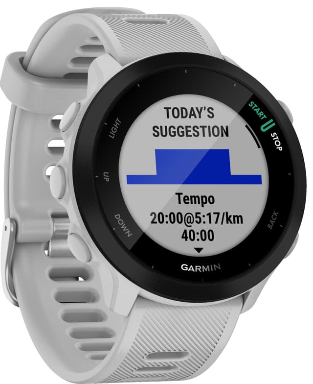 Garmin Forerunner 55 GPS sportswatch (hvid)