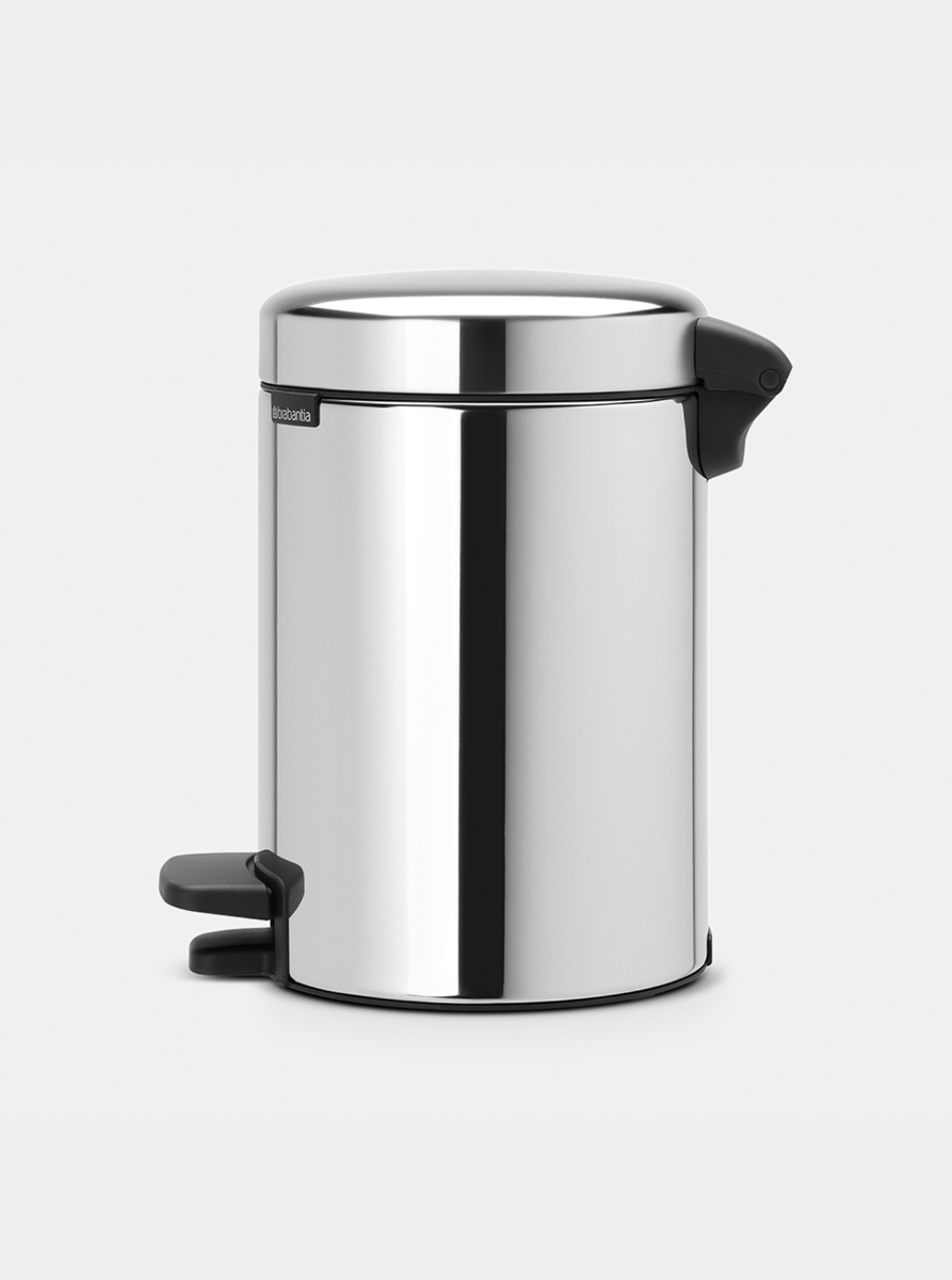 NewIcon Pedaalemmer, 3 liter, kunststof binnenemmer - Brilliant Steel