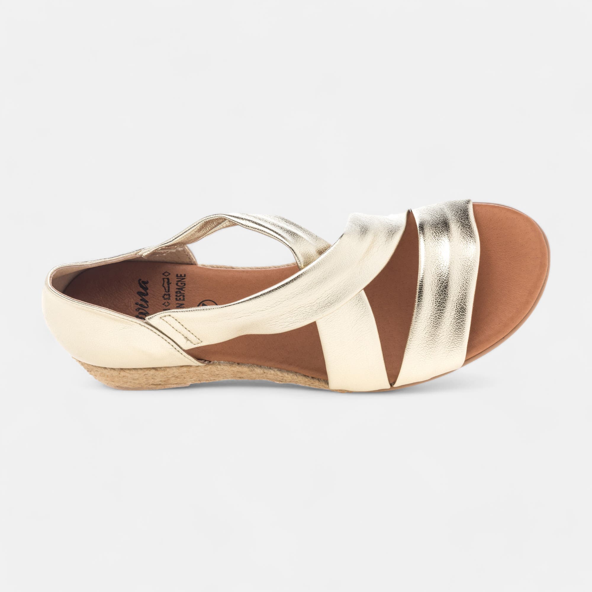 Sandales à talon compensé Femme or