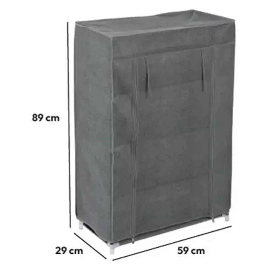 5Five Schoenenrek/schoenenkast - grijs - kunststof - 59 x 29 x 89 cm