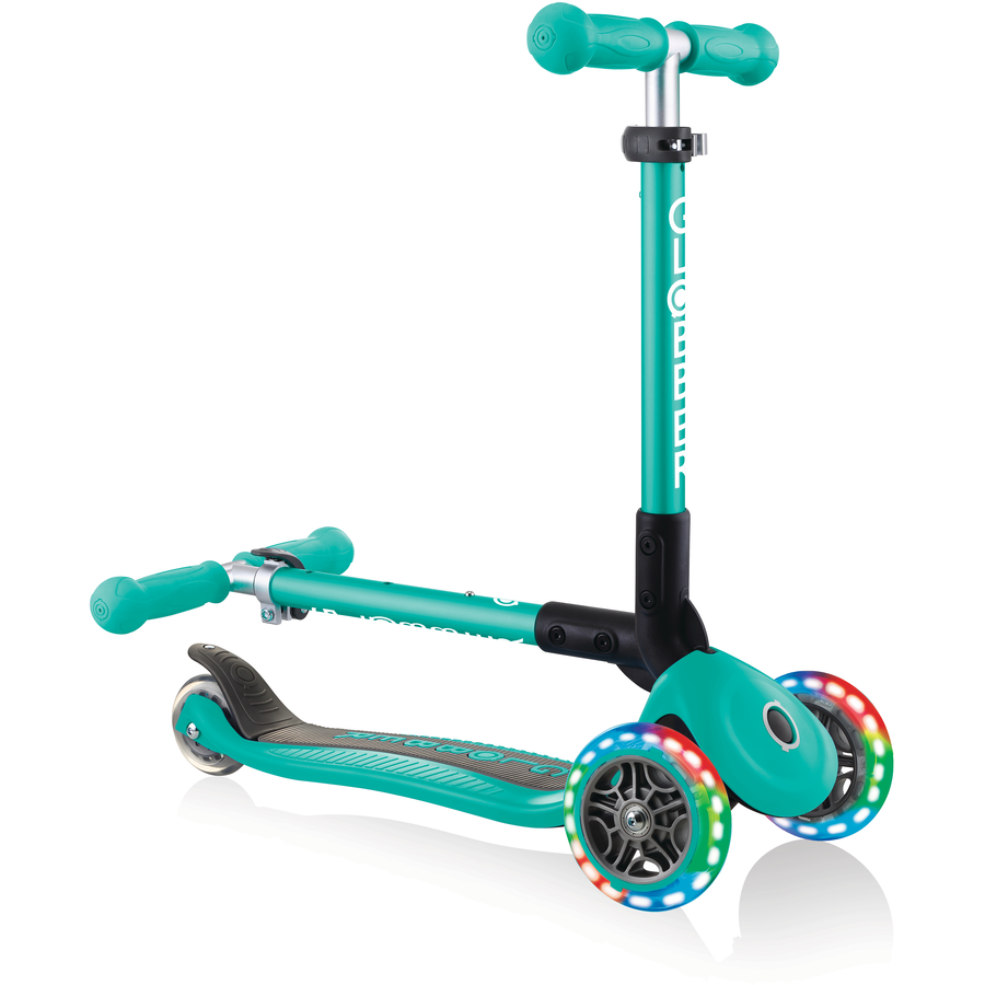 GLOBBER JUNIOR FOLDABLE LIGHTS türkis, mit Leuchtrollen