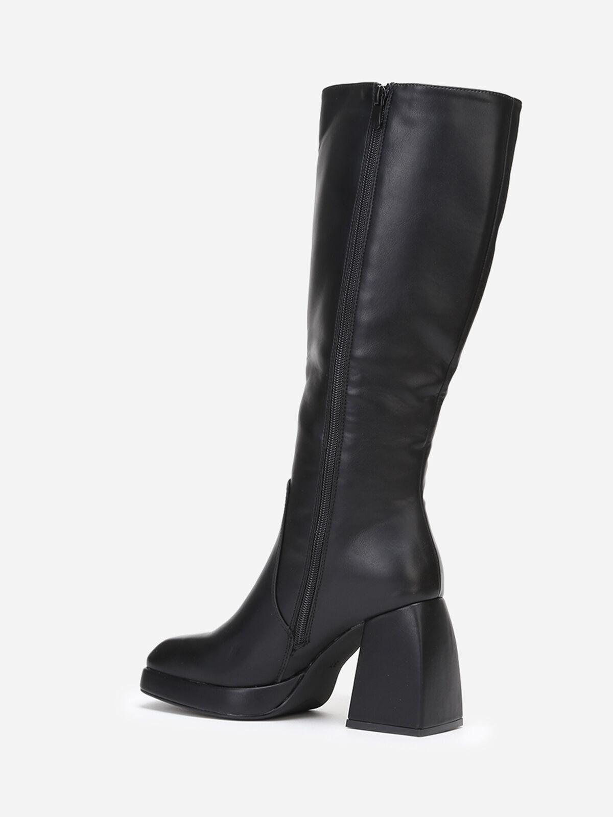 Bottes à talon trapèze- Noir