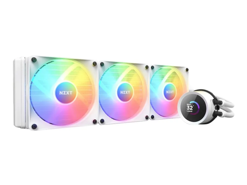 NZXT Kraken 360 RGB - Processors flydende kølesystem - (for: LGA115x Socket, LGA1200, LGA1700, AM4, AM5, sTRX4, TR4) - kobber - 120 mm - hvidmatteret