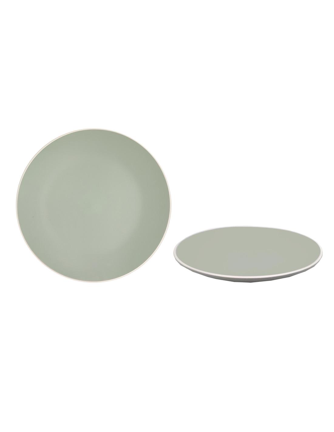 ASSIETTE PLATE PASTEL 26.5CM VERT GRES