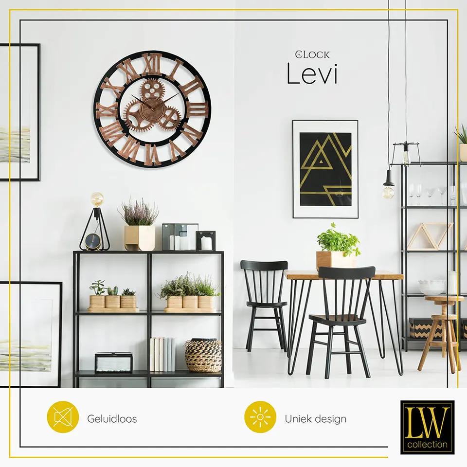 LW Collection Wandklok Levi brons grieks 60cm