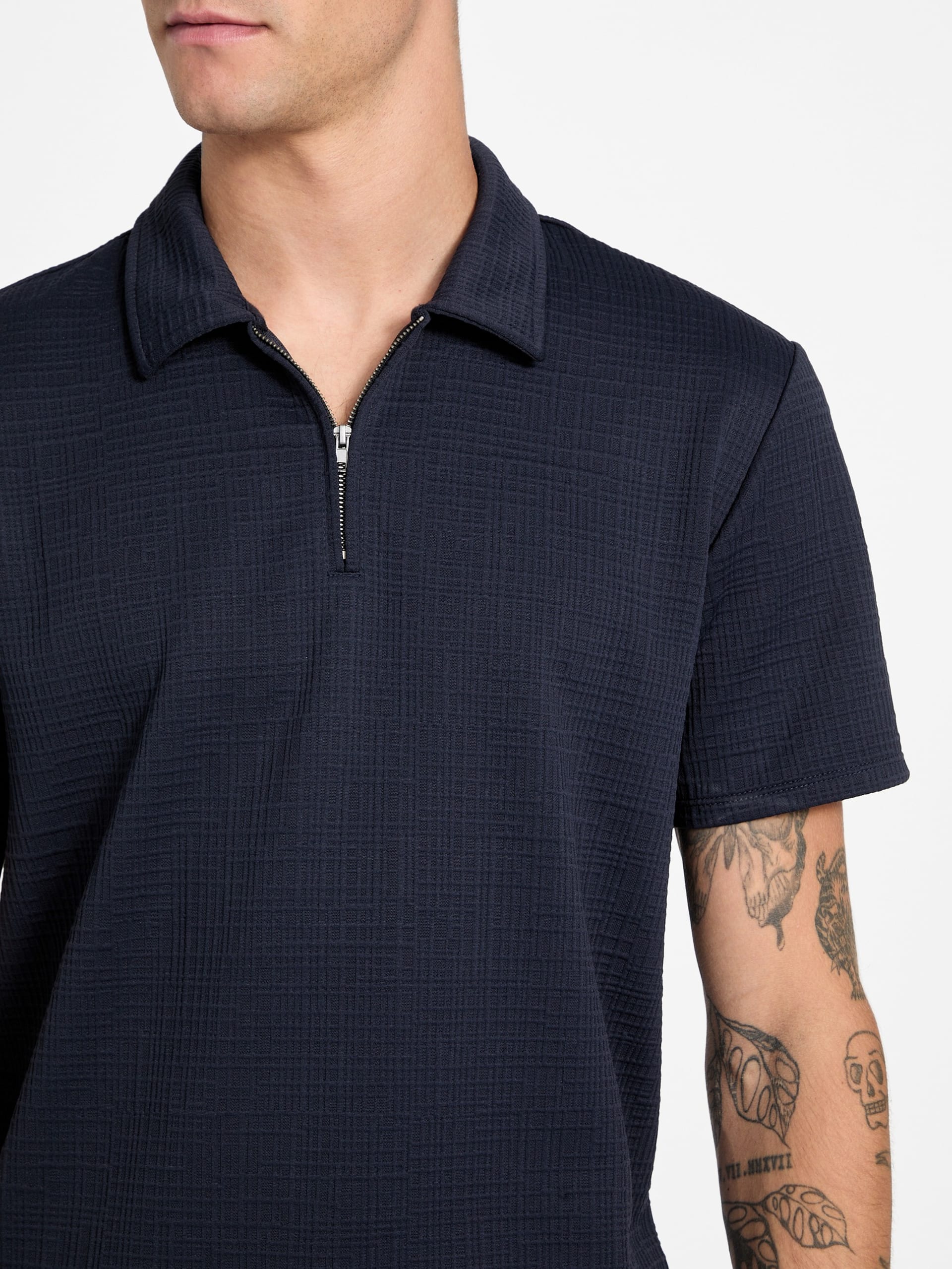 Polo Eco Percy com Textura e Zíper