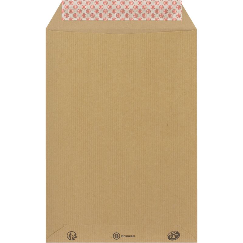 Pochette kraft milleraies brun 176 x 250 mm Bruneau 90 g sans fenêtre - Boîte de 500