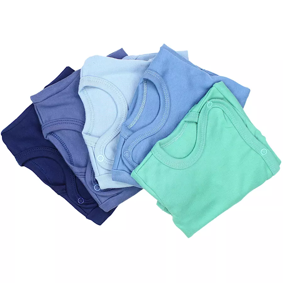 TupTam Unisex Baby Wickelbody Langarm 5er Set blau-kombi