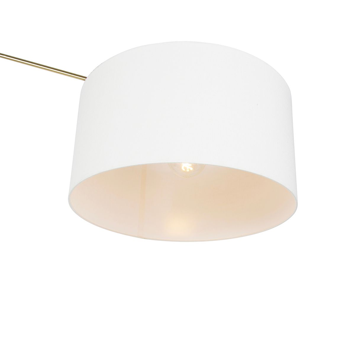 Moderne vloerlamp goud met kap wit 50 cm verstelbaar - Editor