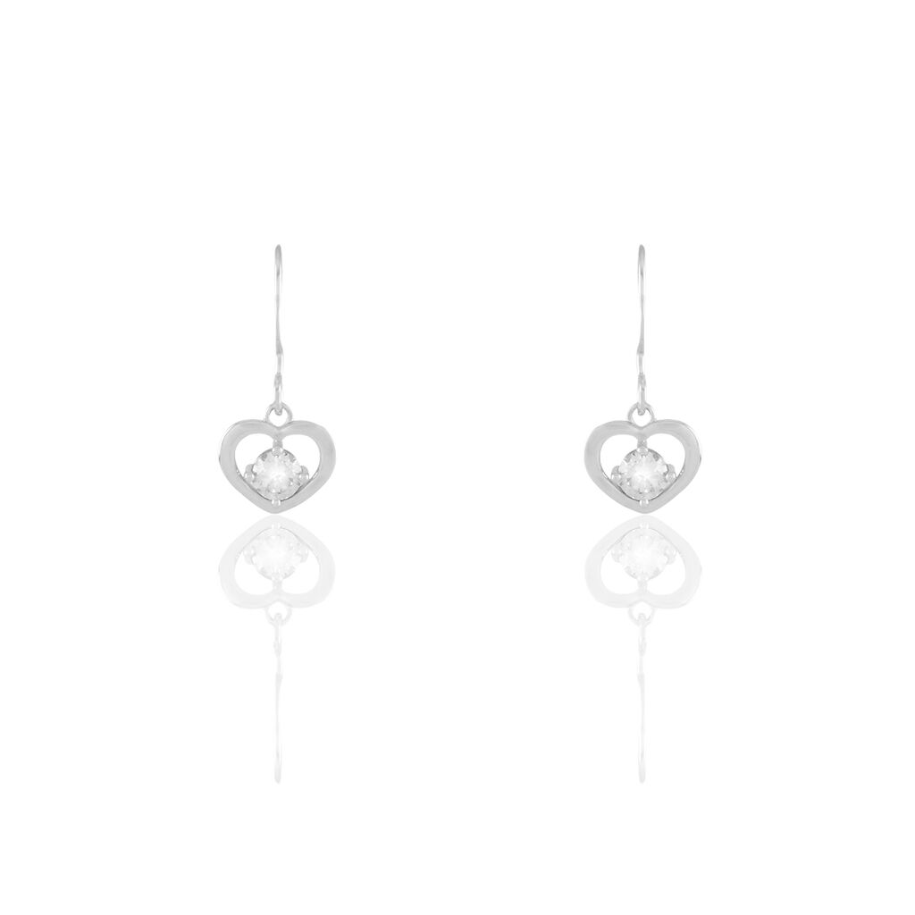 Boucles D'oreilles Pendantes Nalan Argent Blanc Oxyde De Zirconium